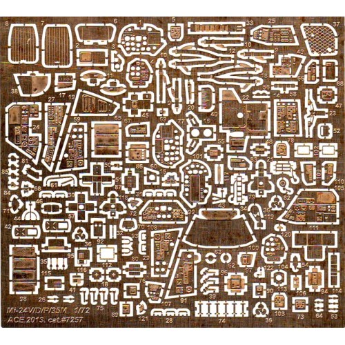 Фототравлення Набор фототравления для Ми-24, Ми-35М производителя Zvezda (интерьер кабины)