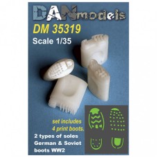 Аксессуары для диорамы. 2 вида подошвы сапог Вторая мировая война 4 шт.