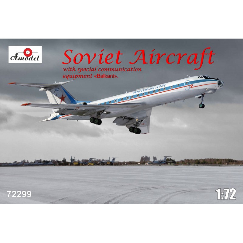 Сборная модель самолета Пассажирский самолет Туполев Ту-134АК с спецтехникой "Балканы" 1:72