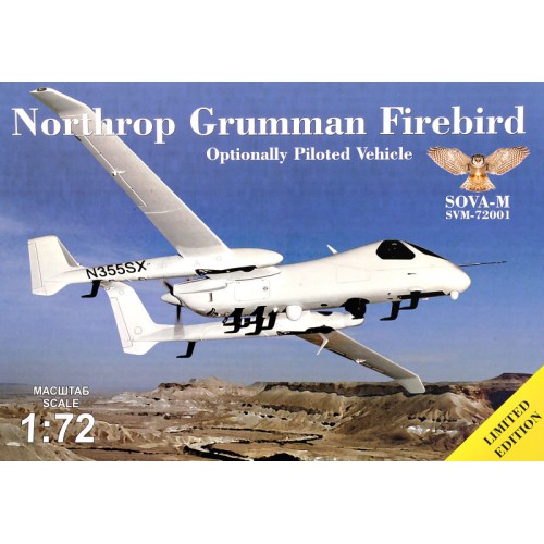 Збірна модель літака Розвідник Northrop Grumman Firebird OPV з антенами і датчиками 1:72