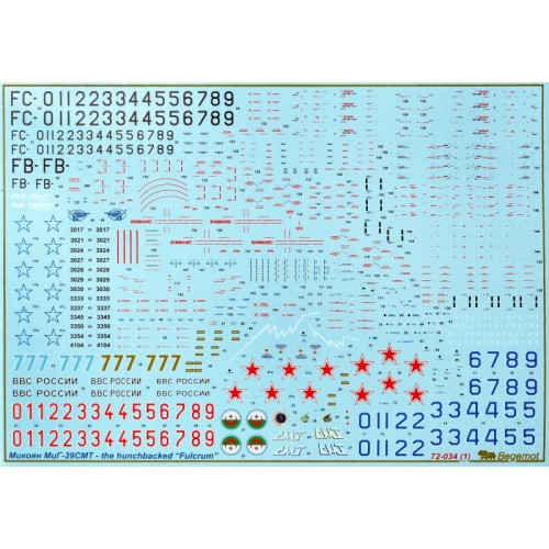 Декалі Декаль для самолета Микоян МиГ-29 СМТ "Fulcrum"