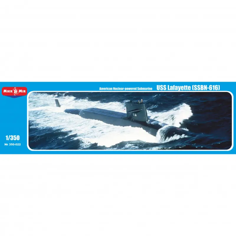 Збірна модель Американський атомний підводний човен "Lafayette" (SSBN-616) 1:350