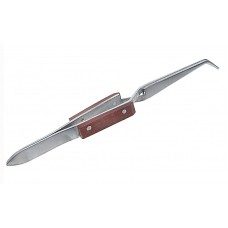 Пинцет с накладками обратный самозажимной загнутый