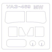 Маска для модели автомобиля УАЗ-469 (Military Wheels)