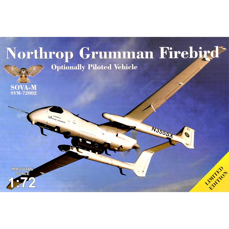 Збірна модель літака Розвідник Northrop Grumman Firebird OPV з контейнерами 1:72