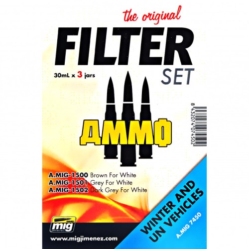 Пігменти Набор фильтров A-MIG-7450: Бронетехника белого цвета