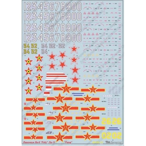 Декалі Декаль для самолета Лавочкин Ла-9 "Fritz", Ла-11 "Fang"