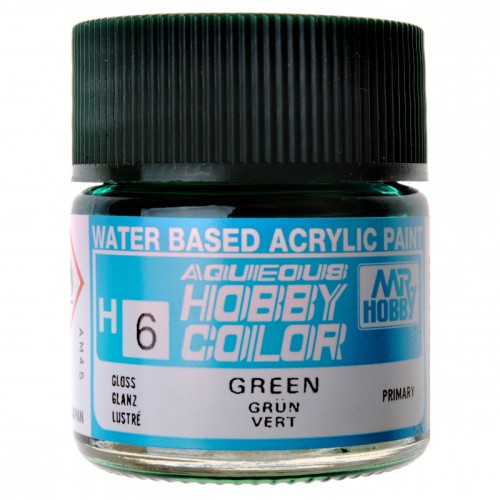 Краска водорастворимая Акриловая краска "Aqueous Hobby Color" зеленая, 10 мл