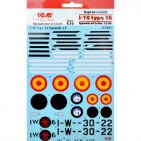 Декаль для самолета И-16 тип 10 ВВС Испании (после 1939 г.)