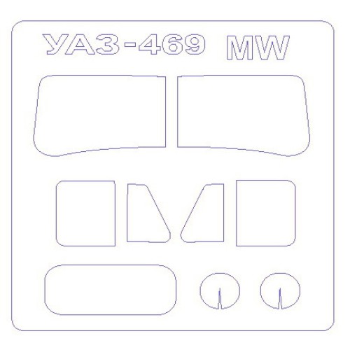 Декалі Маска для модели автомобиля УАЗ-469 (Military Wheels)