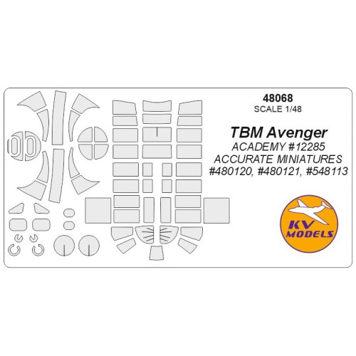 Маска для моделі літака TBM "Avenger" TBM "Avenger" (Academy #12285)