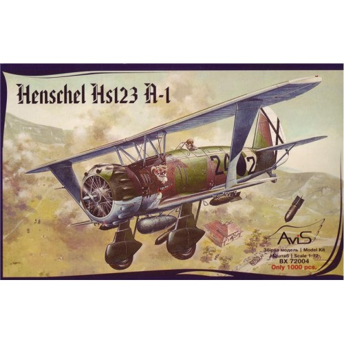 Сборная модель самолета Пластиковая модель самолета Hs123 A-1 1:72