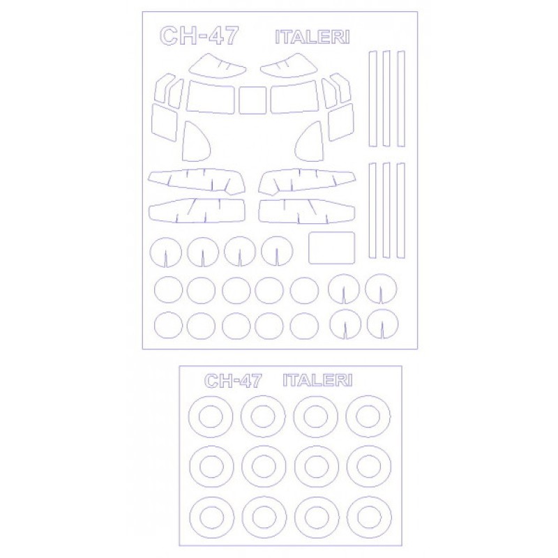 Маска для модели вертолета CH-47 / MH-47 "Chinook" (Italeri)