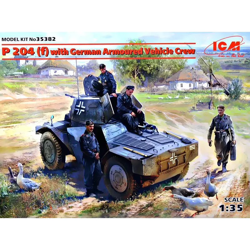 Французская бронированная разведывательная машина P 204 (f) с немецким экипажем (ICM 35382)