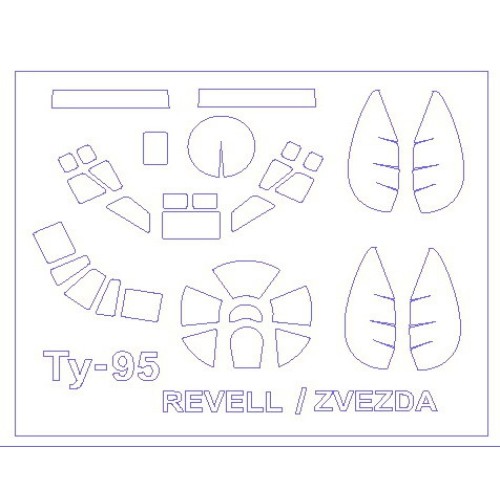 Декалі Маска для модели самолета Ту-95 (Zvezda/Revell)
