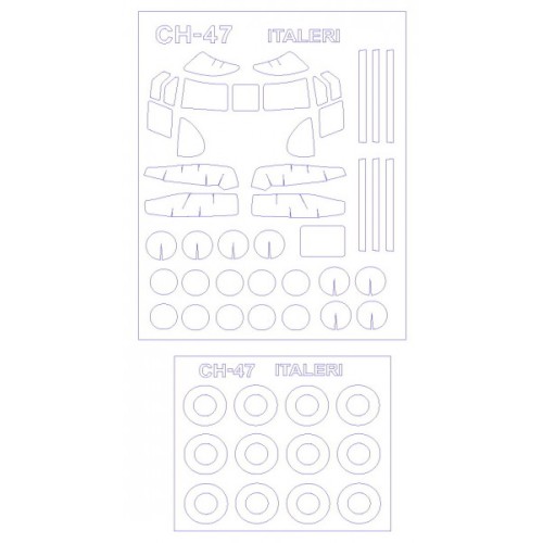 Декалі Маска для модели вертолета CH-47 / MH-47 "Chinook" (Italeri)