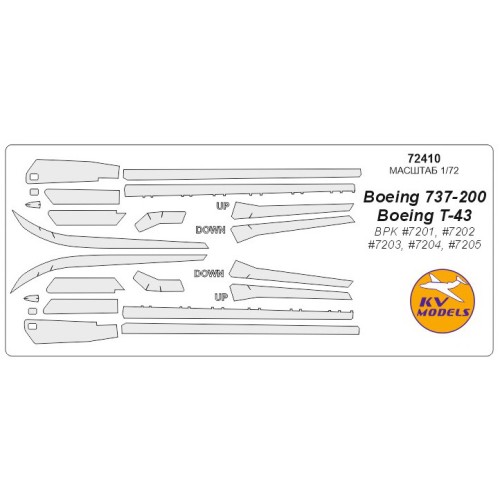 Декалі Маска для модели самолета Boeing 737-200