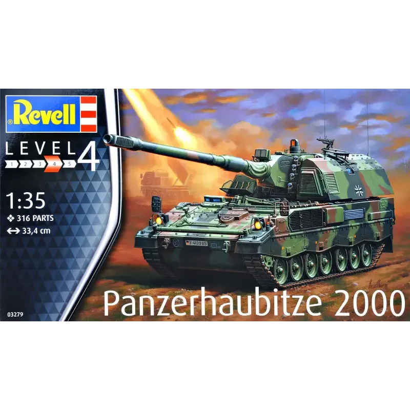Збірна модель Збірна модель-копія Revell САУ PzH 2000 рівень 4 масштаб 1:35