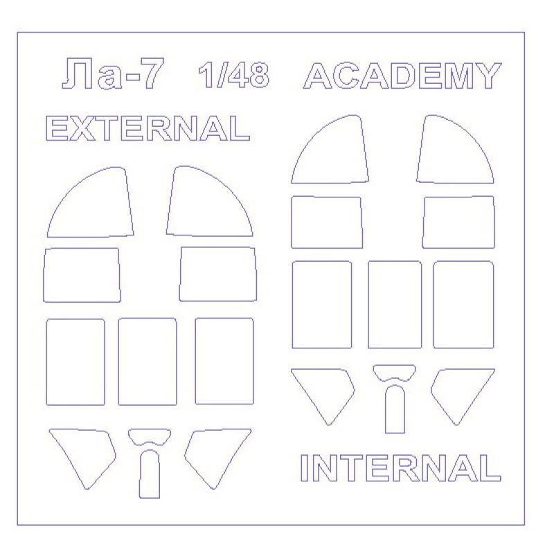 Маска для модели самолета Ла-7 (Academy)