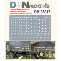 Decal 1/35 Stencil designation of downed air targets. Ukraine, 2022-2023