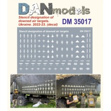 Decal 1/35 Stencil designation of downed air targets. Ukraine, 2022-2023