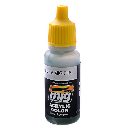 Краска водорастворимая Акриловая краска AMMO A-MIG-0018: Полицейский зеленый