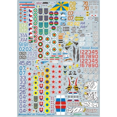 Декалі Декаль для самолета МиГ-29, часть 1