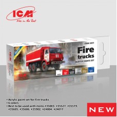 Набор красок для Пожарных машин, 6 шт.