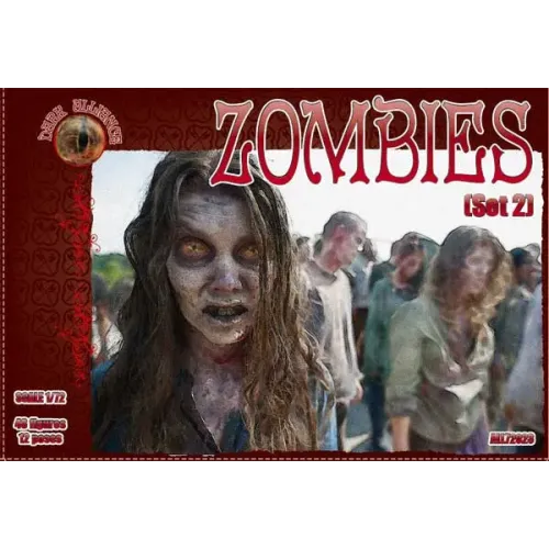 Фигуры и миниатюры Зомби, набор 2 1:72