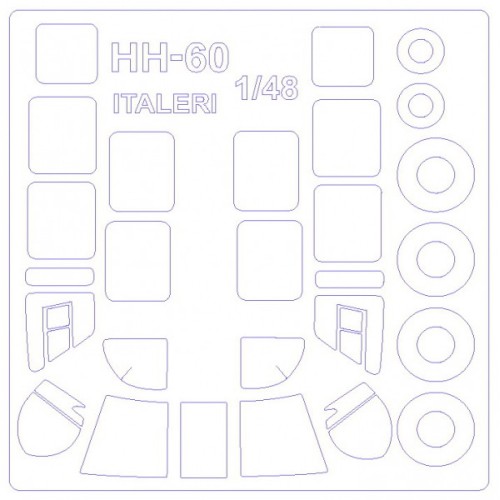 Декалі Маска для модели вертолета HH-60 / HH-60H Seahawk (Italeri)