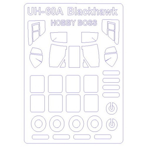 Декалі Маска для модели вертолета UH-60A (Hobby Boss)