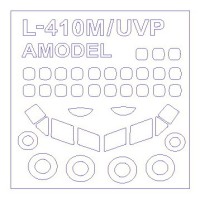 Маска для модели самолета L-410M/UVP с боковыми окнами на фюзеляже (Amodel)