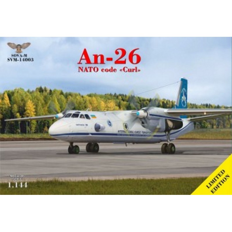 Збірна модель літака Антонов Ан-26 код НАТО "Curl" 1:144