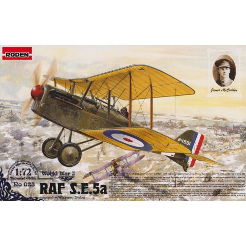 Збірна модель літака Британский истребитель-биплан RAF S.E.5a с двигателем Hispano Suiza 1:72