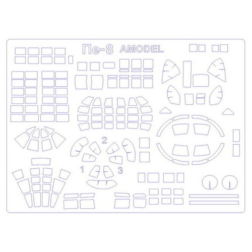 Декалі Маска для модели самолета Petlyakov Pe-8 (Amodel)