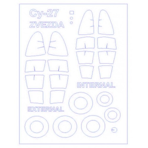 Декали Маска для модели самолета Су-27, двусторонняя (Zvezda)