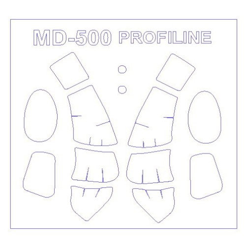 Декалі Маска для модели вертолета MD-500E