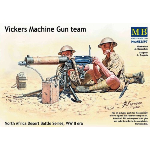 Фігури та мініатюри Vickers Machine Gun team, North Africa Desert Battle Series, WW II era