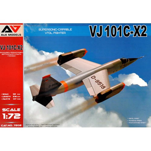 Збірна модель літака Экспериментальный реактивный истребитель VJ101C-X2 1:72