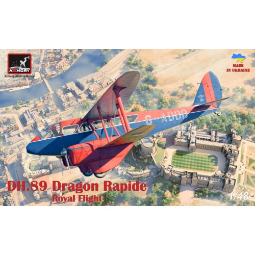 Збірна модель літака Пассажирский самолет DH.89 Dragon Rapide, Short-Haul Airliner – "Royal Flight" 1:48