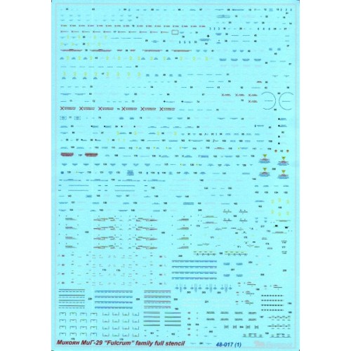 Декалі Декаль для самолета Миг-29 Fulcrum "Технические надписи"