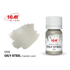 Акриловая краска ICM, замасленная сталь металлик