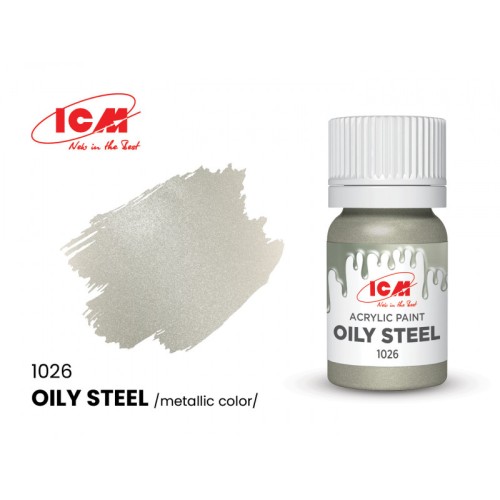 Фарба водорозчинна Акриловая краска ICM, замасленная сталь металлик