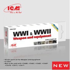 Набор красок для снаряжения Первой и Второй мировой войны, 6 шт.