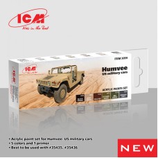 Набор акриловых красок для военных автомобилей Humvee США, 6 шт.