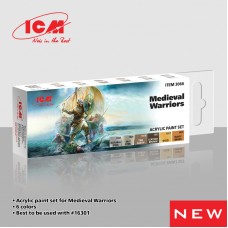 Набор акриловых красок для средневековых воинов, 6 шт