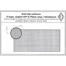 PEa005 Anti-slip surfaces (T-type, angled 45 degr. 0.75mm step;