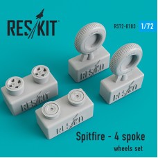Смоляные колеса для самолета Spitfire (4 спицованных колеса)
