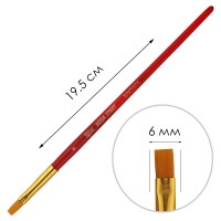 Кисточка синтетичная плоская, № 6 Rosa Start