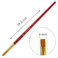 Кисточка синтетичная плоская, № 6 Rosa Start